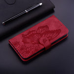 Custodia in pelle a vibrazione orizzontale con goffratura farfalle effetto pelle retrò con supporto, slot per carte e portafoglio, For OPPO A52 / A72 / A92, For OPPO A9 (2020), For Huawei P Smart 2021, For Huawei Honor 10X Lite