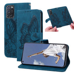 Custodia in pelle a vibrazione orizzontale con goffratura farfalle effetto pelle retrò con supporto, slot per carte e portafoglio, For OPPO A52 / A72 / A92, For OPPO A9 (2020), For Huawei P Smart 2021, For Huawei Honor 10X Lite