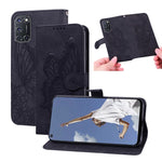 Custodia in pelle a vibrazione orizzontale con goffratura farfalle effetto pelle retrò con supporto, slot per carte e portafoglio, For OPPO A52 / A72 / A92, For OPPO A9 (2020), For Huawei P Smart 2021, For Huawei Honor 10X Lite