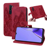 Custodia in pelle a vibrazione orizzontale con goffratura farfalle effetto pelle retrò con supporto, slot per carte e portafoglio, For OPPO A52 / A72 / A92, For OPPO A9 (2020), For Huawei P Smart 2021, For Huawei Honor 10X Lite