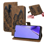 Custodia in pelle a vibrazione orizzontale con goffratura farfalle effetto pelle retrò con supporto, slot per carte e portafoglio, For OPPO A52 / A72 / A92, For OPPO A9 (2020), For Huawei P Smart 2021, For Huawei Honor 10X Lite