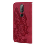 Custodia in pelle a vibrazione orizzontale con goffratura farfalle effetto pelle retrò con supporto, slot per carte e portafoglio, For Nokia 2.4, For Nokia 3.4
