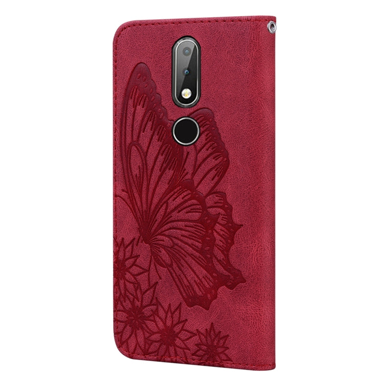 Custodia in pelle a vibrazione orizzontale con goffratura farfalle effetto pelle retrò con supporto, slot per carte e portafoglio, For Nokia 2.4, For Nokia 3.4