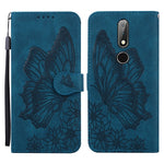 Custodia in pelle a vibrazione orizzontale con goffratura farfalle effetto pelle retrò con supporto, slot per carte e portafoglio, For Nokia 2.4, For Nokia 3.4