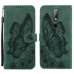 Custodia in pelle a vibrazione orizzontale con goffratura farfalle effetto pelle retrò con supporto, slot per carte e portafoglio, For Nokia 2.4, For Nokia 3.4