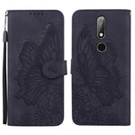 Custodia in pelle a vibrazione orizzontale con goffratura farfalle effetto pelle retrò con supporto, slot per carte e portafoglio, For Nokia 2.4, For Nokia 3.4