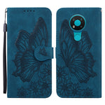 Custodia in pelle a vibrazione orizzontale con goffratura farfalle effetto pelle retrò con supporto, slot per carte e portafoglio, For Nokia 2.4, For Nokia 3.4