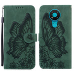 Custodia in pelle a vibrazione orizzontale con goffratura farfalle effetto pelle retrò con supporto, slot per carte e portafoglio, For Nokia 2.4, For Nokia 3.4