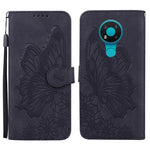Custodia in pelle a vibrazione orizzontale con goffratura farfalle effetto pelle retrò con supporto, slot per carte e portafoglio, For Nokia 2.4, For Nokia 3.4
