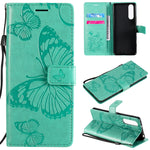 Custodia portafoglio in pelle con farfalle 3D per Huawei P smart