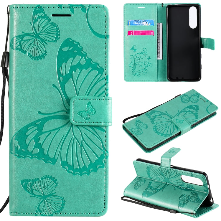 Custodia portafoglio in pelle con farfalle 3D per Huawei P smart