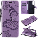 Custodia portafoglio in pelle con farfalle 3D per Huawei P smart