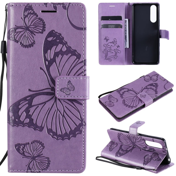 Custodia portafoglio in pelle con farfalle 3D per Huawei P smart