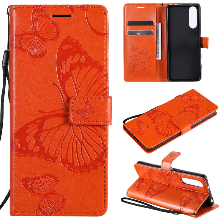 Custodia portafoglio in pelle con farfalle 3D per Huawei P smart