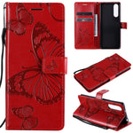 Custodia portafoglio in pelle con farfalle 3D per Huawei P smart