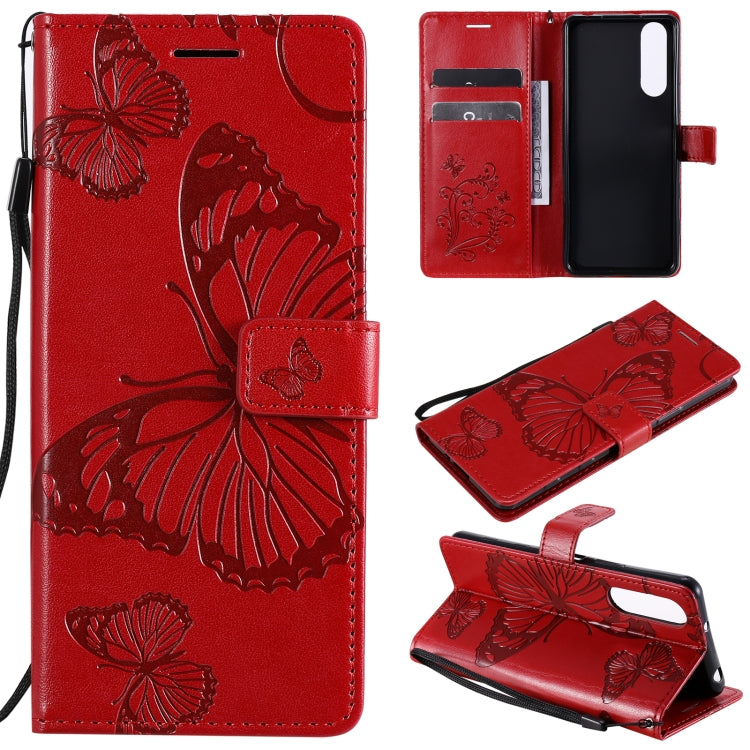 Custodia portafoglio in pelle con farfalle 3D per Huawei P smart