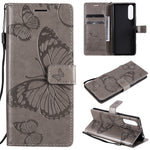 Custodia portafoglio in pelle con farfalle 3D per Huawei P smart