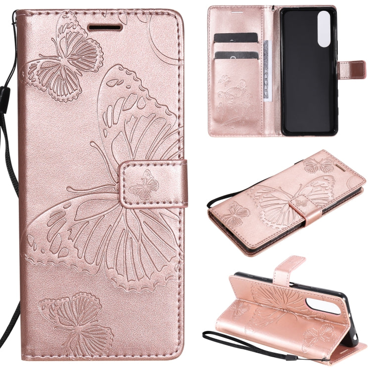 Custodia portafoglio in pelle con farfalle 3D per Huawei P smart