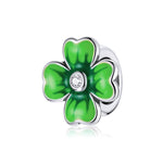 Perline trifoglio portafortuna in argento sterling S925