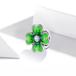 Perline trifoglio portafortuna in argento sterling S925