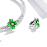 Perline trifoglio portafortuna in argento sterling S925