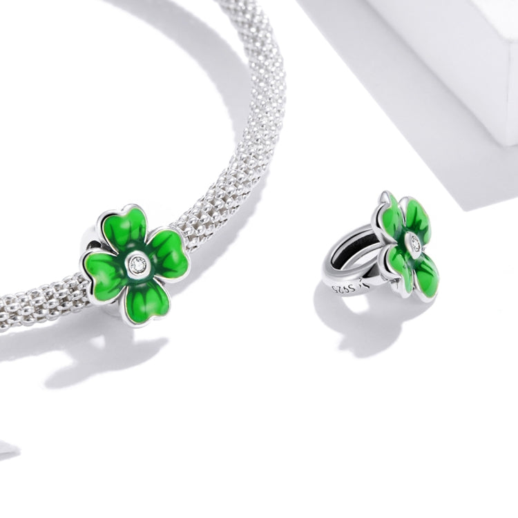 Perline trifoglio portafortuna in argento sterling S925