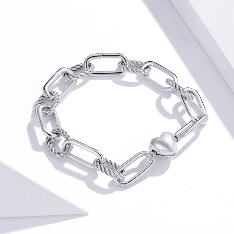 Bracciale donna argento sterling S925 Paperclip Love