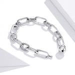 Bracciale donna argento sterling S925 Paperclip Love