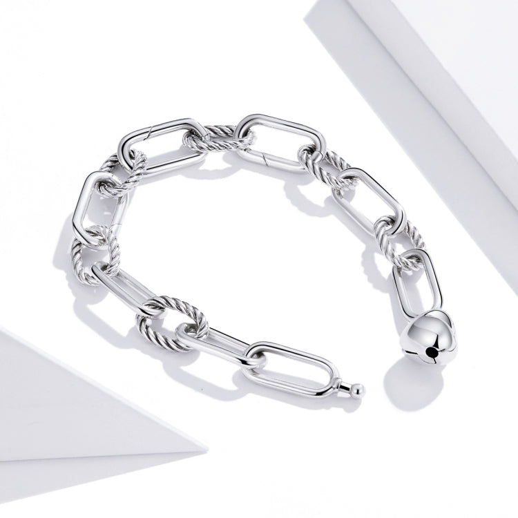 Bracciale donna argento sterling S925 Paperclip Love