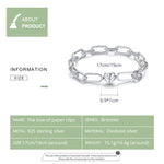 Bracciale donna argento sterling S925 Paperclip Love