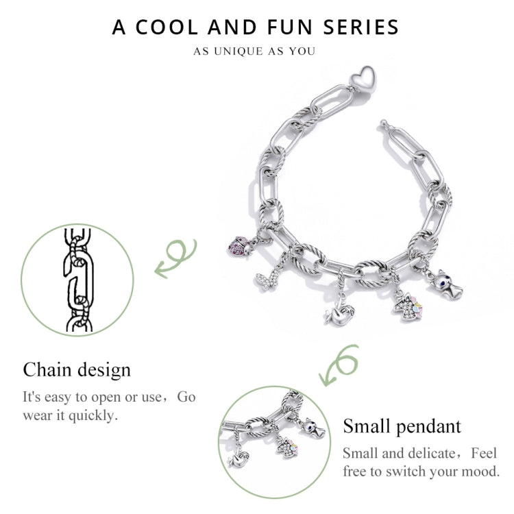 Bracciale donna argento sterling S925 Paperclip Love