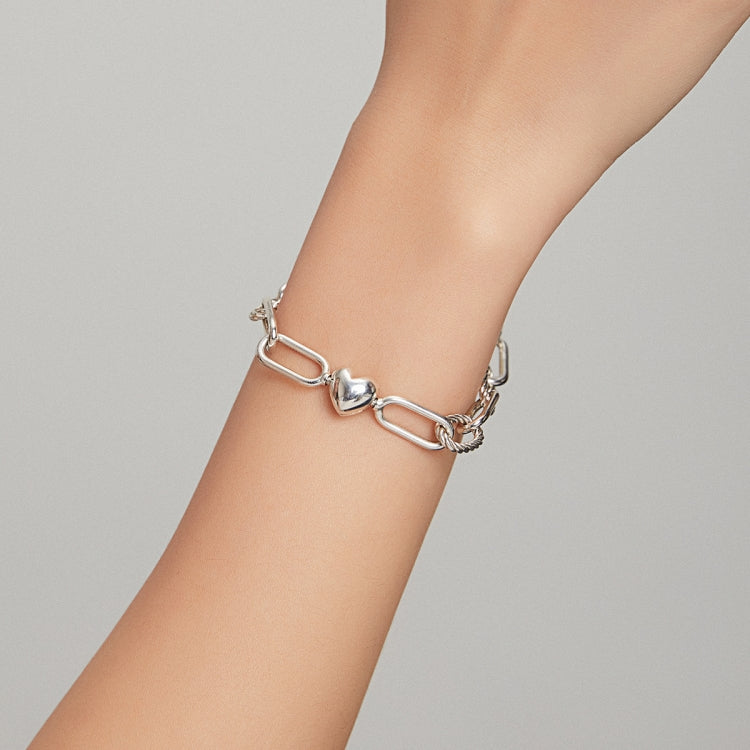 Bracciale donna argento sterling S925 Paperclip Love