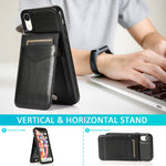 Custodia TPU con supporto e slot carte per iPhone