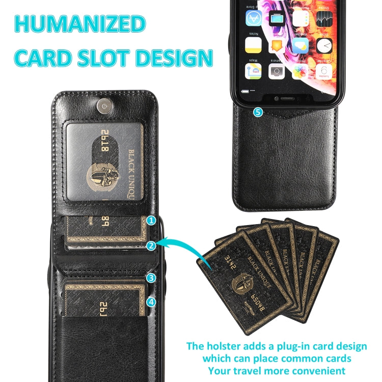Custodia TPU con supporto e slot carte per iPhone