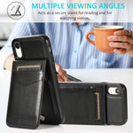 Custodia TPU con supporto e slot carte per iPhone