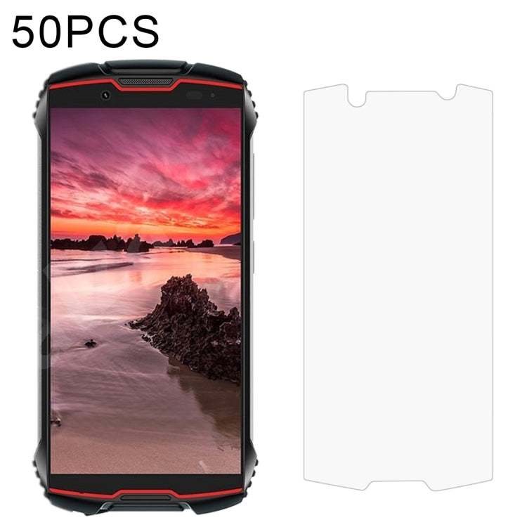 50 PZ 0.26mm 9H Durezza superficiale 2.5D Pellicola in vetro temperato antideflagrante non a schermo intero, For Cubot KingKong Mini 2 (50 PCS), For Cubot KingKong Mini (50 PCS), For Oukitel WP10, For Blackview BV6600 (50 PCS), For Cubot C20 (50 PCS)