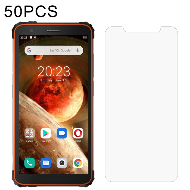 50 PZ 0.26mm 9H Durezza superficiale 2.5D Pellicola in vetro temperato antideflagrante non a schermo intero, For Cubot KingKong Mini 2 (50 PCS), For Cubot KingKong Mini (50 PCS), For Oukitel WP10, For Blackview BV6600 (50 PCS), For Cubot C20 (50 PCS)