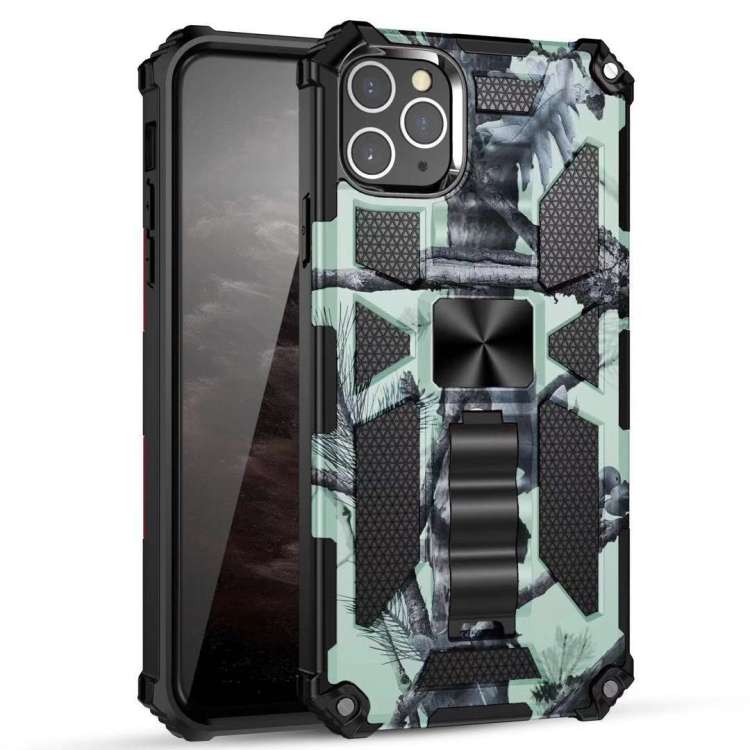 Custodia TPU antiurto camouflage con supporto per iPhone 11