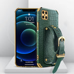Custodia in pelle con motivo coccodrillo in TPU elettrolitico con cinturino da polso, For Huawei Mate 40 Pro Plus, For Huawei Nova 8, For Huawei Nova 8 SE, For Huawei Nova 8 Pro