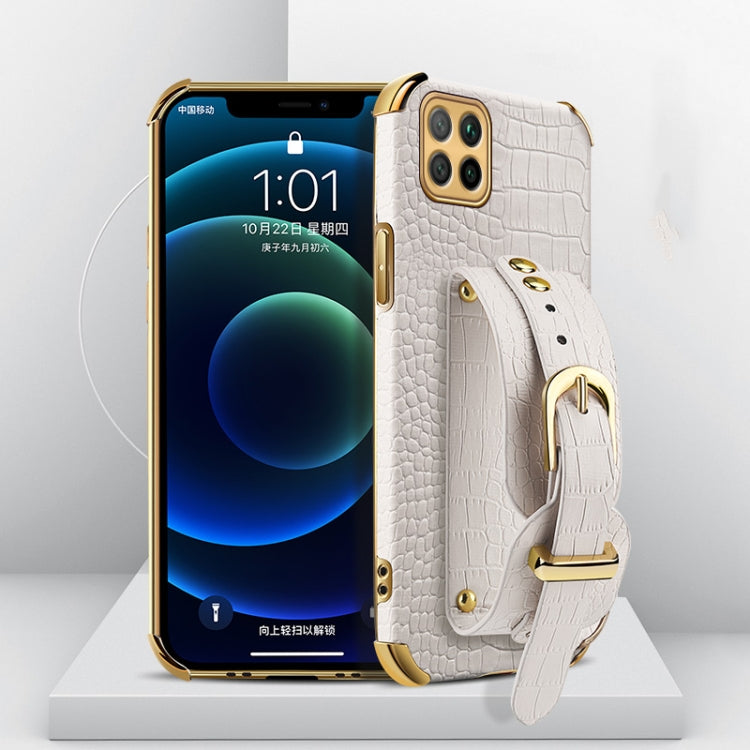 Custodia in pelle con motivo coccodrillo in TPU elettrolitico con cinturino da polso, For Huawei Enjoy 20, For Huawei Enjoy 20 SE, For Huawei Enjoy 20 Plus