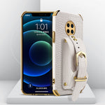 Custodia in pelle con motivo coccodrillo in TPU elettrolitico con cinturino da polso, For Huawei Enjoy 20, For Huawei Enjoy 20 SE, For Huawei Enjoy 20 Plus