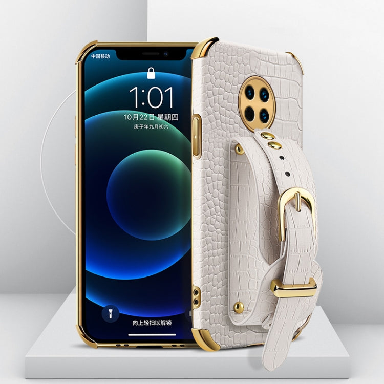 Custodia in pelle con motivo coccodrillo in TPU elettrolitico con cinturino da polso, For Huawei Enjoy 20, For Huawei Enjoy 20 SE, For Huawei Enjoy 20 Plus