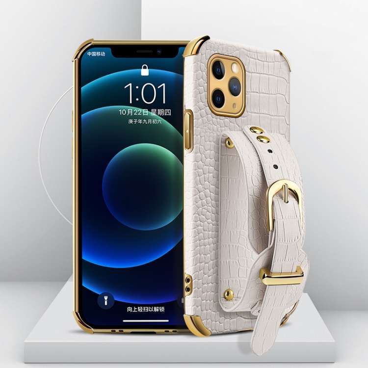 Custodia TPU effetto pelle coccodrillo con cinturino per iPhone 1