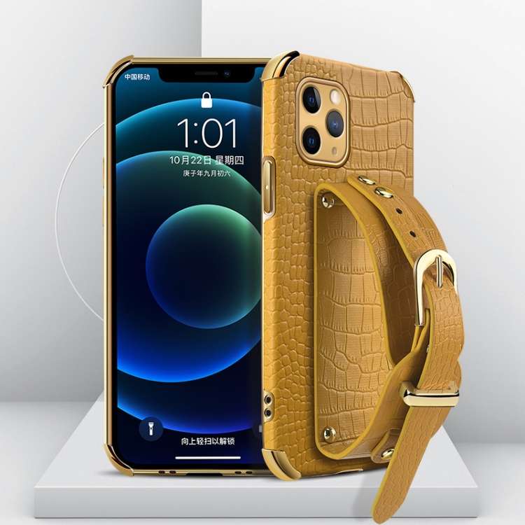 Custodia TPU effetto pelle coccodrillo con cinturino per iPhone 1