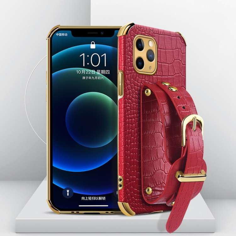 Custodia TPU effetto pelle coccodrillo con cinturino per iPhone 1