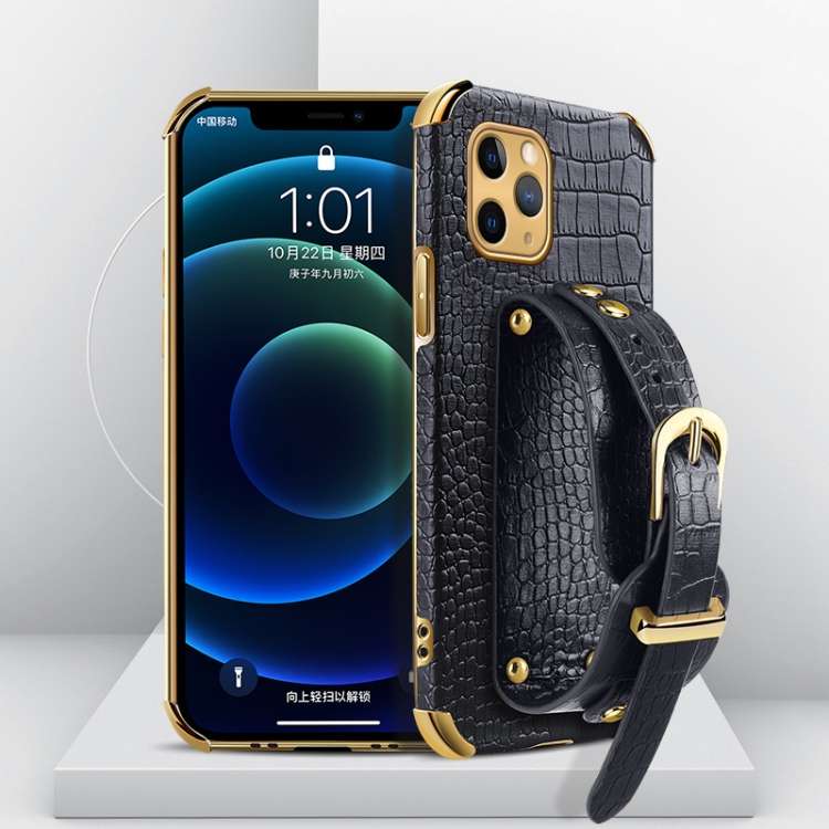 Custodia TPU effetto pelle coccodrillo con cinturino per iPhone 1