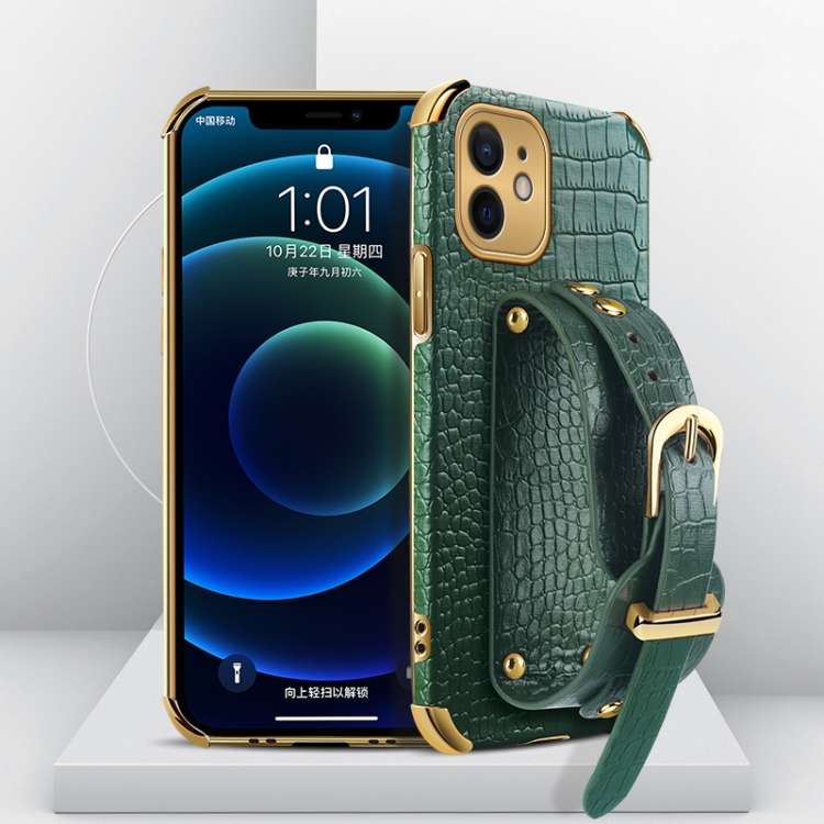 Custodia TPU effetto pelle coccodrillo con cinturino per iPhone 1