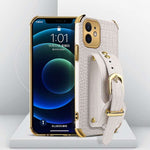 Custodia TPU effetto pelle coccodrillo con cinturino per iPhone 1