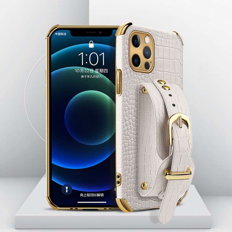Custodia TPU effetto pelle coccodrillo con cinturino per iPhone 1