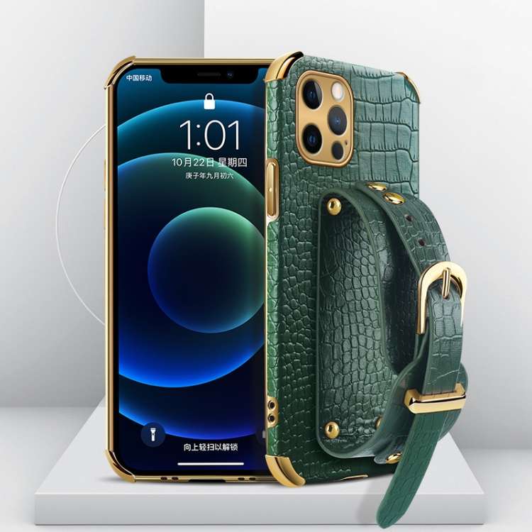 Custodia TPU effetto pelle coccodrillo con cinturino per iPhone 1